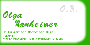 olga manheimer business card